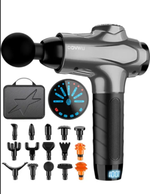 Home massage gun deep tissue lcd touch 7 speed cordless handheld 12 heads